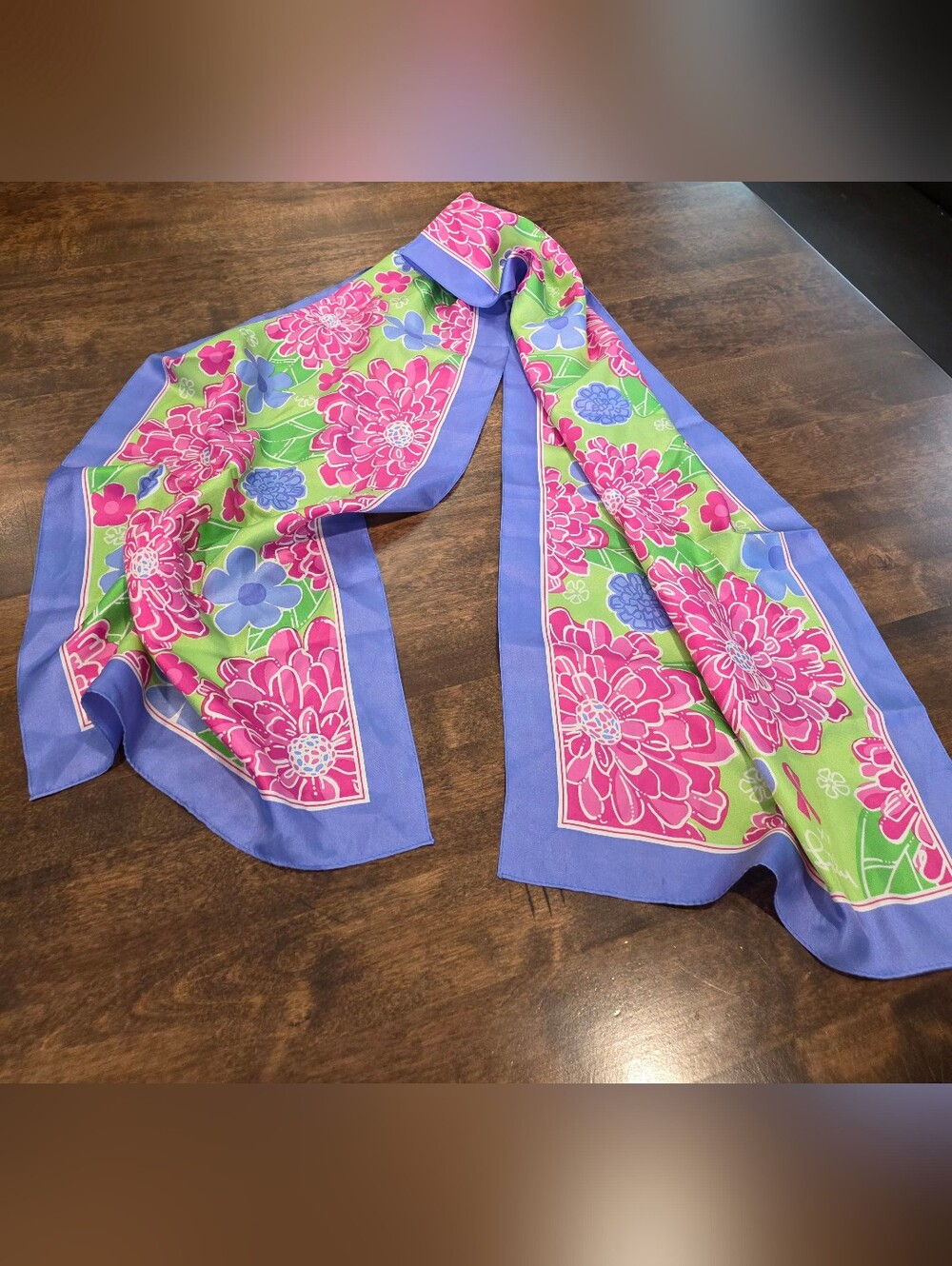 Lilly Pulitzer Breast Cancer Pink Floral Scarf 56" X 13" - Picture 2 of 6